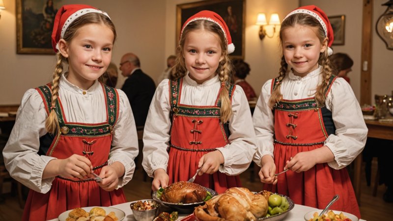 norske tradisjoner, 17. mai, julefeiring, kulturell sammenligning, norsk mat, familiesammenkomster, festlige skikker