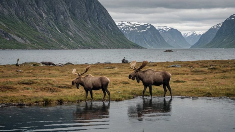 Norges dyreliv, elg, reinsdyr, hvalsafari, fugletitting, naturopplevelser