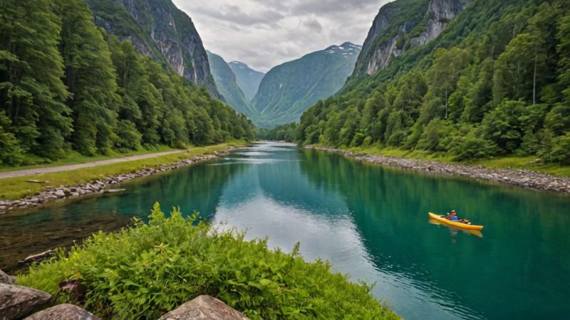 Norge kajakkpadling, elver for kajakkpadling, kajakk eventyr, naturopplevelser, utendørsaktiviteter