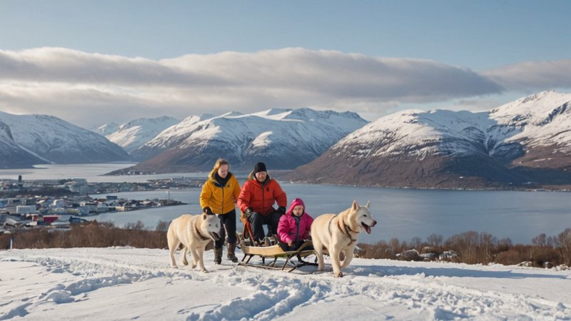 familievennlige aktiviteter, Tromsø, hundesledeturer, Polarmuseet, kulturhistorie, utendørs eventyr, familietur